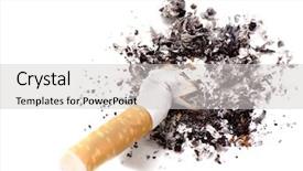  Presentation with anti drugs - Presentation theme consisting of anti-smoking campaign design cigarette background and a light gray colored foreground