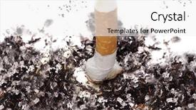  Presentation with campaign - PPT layouts with anti-smoking campaign design cigarette background and a white colored foreground
