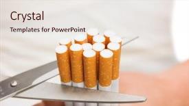  Presentation with smoking - Audience pleasing presentation theme consisting of anti-smoking concept - close up backdrop and a sky blue colored foreground