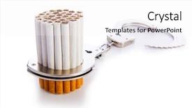  Presentation with cigarettes - Slide set enhanced with antismoking - addition concept with cigarettes background and a white colored foreground