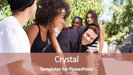  Presentation with drinking alcohol - Audience pleasing presentation theme consisting of life members - gang of young people backdrop and a coral colored foreground