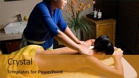  Presentation with karawitan bali - Audience pleasing PPT theme consisting of anti stress - young woman having bali style backdrop and a gold colored foreground