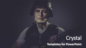  Presentation with sport - Slide set with anti terrorist - paintball sport player wearing protective background and a  colored foreground