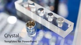  Presentation with car wheels stand - Slide set having anti-theft head for wheels background and a light blue colored foreground