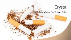  Presentation with cigarette - Theme enhanced with anti tobacco - broken cigarette background and a white colored foreground