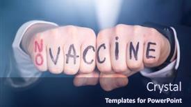  Presentation with vaccination - Colorful PPT layouts enhanced with anti-vaccination-concept-man-fist backdrop and a navy blue colored foreground