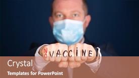  Presentation with vaccination - Audience pleasing slides consisting of anti-vaccination-concept-man-fist backdrop and a coral colored foreground