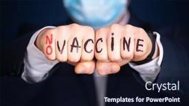  Presentation with vaccination - Slide deck enhanced with anti-vaccination-concept-man-fist background and a wine colored foreground