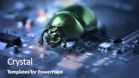  Presentation with anti virus - Slide set having anti virus - bug on a computer chip background and a ocean colored foreground