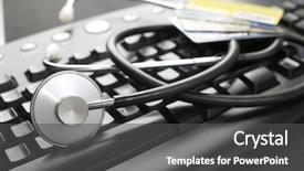  Presentation with computer virus - Theme enhanced with anti virus - close up of a stethoscope background and a dark gray colored foreground