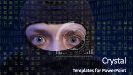  Presentation with hacker - Presentation theme enhanced with anti virus - hacker with black balaclava background and a navy blue colored foreground