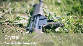  Presentation with firearm - Audience pleasing PPT layouts consisting of anti-war concept firearm handgun backdrop and a mint green colored foreground