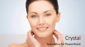  Presentation with wind energy close up portrait - Presentation theme featuring anti wrinkle - bright closeup portrait picture background and a coral colored foreground