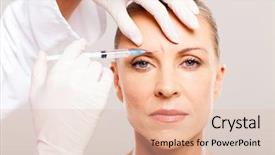  Presentation with cosmetic - Theme featuring anti wrinkle - cosmetic surgeon giving face lifting background and a  colored foreground