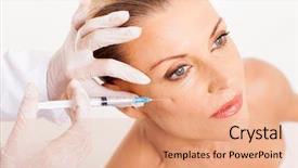  Presentation with joy of giving for grade 5 - Cool new presentation theme with anti wrinkle - doctor giving mid age woman backdrop and a coral colored foreground