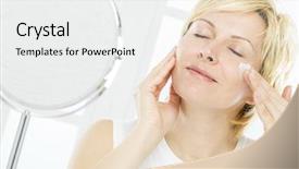  Presentation with elderly woman in nursing - Beautiful slides featuring anti wrinkle - forty years woman nursing backdrop and a white colored foreground