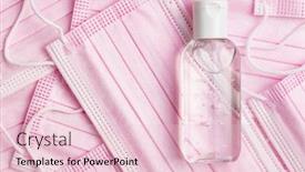  Presentation with face masks - Colorful PPT theme enhanced with antibacterial-hand-gel-and-pink backdrop and a lemonade colored foreground