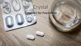  Presentation with antibiotic - Presentation theme featuring antibiotic-in-tablets-lying background and a light gray colored foreground