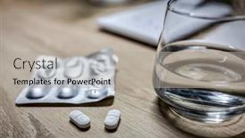  Presentation with antibiotic - Cool new slide set with antibiotic-in-tablets-lying backdrop and a light gray colored foreground