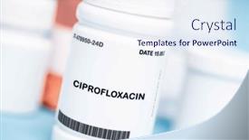  Presentation with antibiotic - Presentation design consisting of antibiotic-used-to-treat background and a sky blue colored foreground