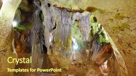  Presentation with seafood paella from spain recipe - Theme consisting of antic - benidoleig cueva calaveras cavern background and a tawny brown colored foreground
