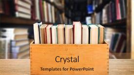  Presentation with books - Amazing slide set having antic - books in wooden crate backdrop and a yellow colored foreground