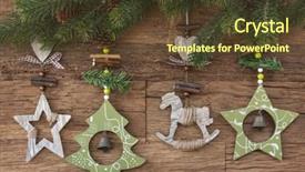  Presentation with events and decoration presentation - Slides consisting of antic - christmas decoration on wooden background background and a tawny brown colored foreground