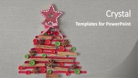  Presentation with christmas blank wooden signboard - Cool new theme with antic - christmas tree on wooden background backdrop and a gray colored foreground