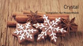  Presentation with cookies christmas - Slide deck having antic - gingerbread cookies and christmas decoration background and a coral colored foreground