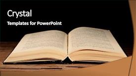  Presentation with old book - Slides having antic - old book on table background and a black colored foreground
