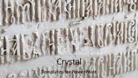  Presentation with letters - Theme having antic - old cyrillic script letters background and a light gray colored foreground