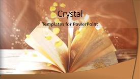  Presentation with book wide open - PPT layouts with antic - open book with flying petals background and a coral colored foreground