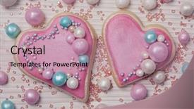  Presentation with pastel - PPT layouts having antic - pastel colored heart shaped cookies background and a coral colored foreground