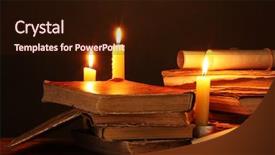  Presentation with dark scroll - Amazing slide set having antic - pile of old books backdrop and a wine colored foreground