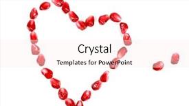  Presentation with planting seed in heart - PPT layouts with anticancer - heart shaped pomegranate seeds background and a sky blue colored foreground