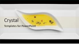  Presentation with olive oil - Presentation theme having anticancer - olive oil with herbs background and a yellow colored foreground