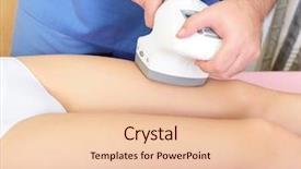  Presentation with laser beauty treatment - Presentation design consisting of anticellulite massage therapy beauty treatment background and a  colored foreground