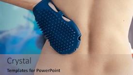  Presentation with rubber - PPT theme featuring anticellulite-silicone-or-rubber-massager background and a coral colored foreground