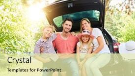  Presentation with broken family children sad - Audience pleasing presentation design consisting of anticipate - happy family with children is backdrop and a blonde colored foreground