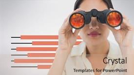  Presentation with digital - Beautiful slides featuring anticipation - digital composite of woman looking backdrop and a soft green colored foreground