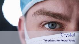  Presentation with scrubs - Audience pleasing presentation design consisting of anticipation - male healthcare worker in scrubs backdrop and a sky blue colored foreground