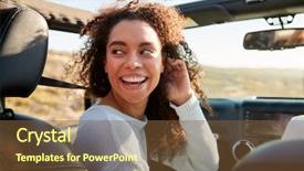  Presentation with person looking out in nature - Slides consisting of anticipation - young woman looking away background and a tawny brown colored foreground