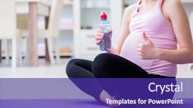  Presentation with water birth - Presentation design enhanced with anticipation of child birth background and a violet colored foreground