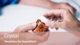  Presentation with blood - Presentation theme consisting of blood disorder - closeup of a caucasian doctor background and a coral colored foreground