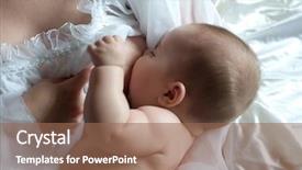  Presentation with breastfeeding - Slide deck enhanced with anticorps - breastfeeding very low dof natural background and a coral colored foreground