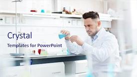 Presentation with substance - PPT theme having antidote - scientific expert studying new chemical background and a sky blue colored foreground