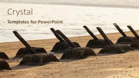  Presentation with taiwan - Slide set having antilanding-spikes-on-the-beach background and a lemonade colored foreground