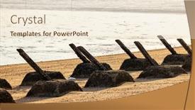  Presentation with taiwan - PPT theme enhanced with antilanding-spikes-on-the-beach background and a lemonade colored foreground