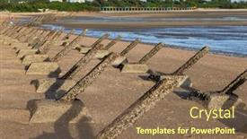  Presentation with taiwan - Theme consisting of antilanding-spikes-on-the-beach background and a violet colored foreground
