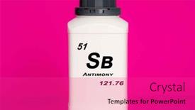  Presentation with laboratory chemical - Presentation having antimony-sb-chemical-element background and a coral colored foreground